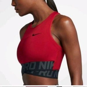 Nike Pro Red Criss-Cross Sports Bra